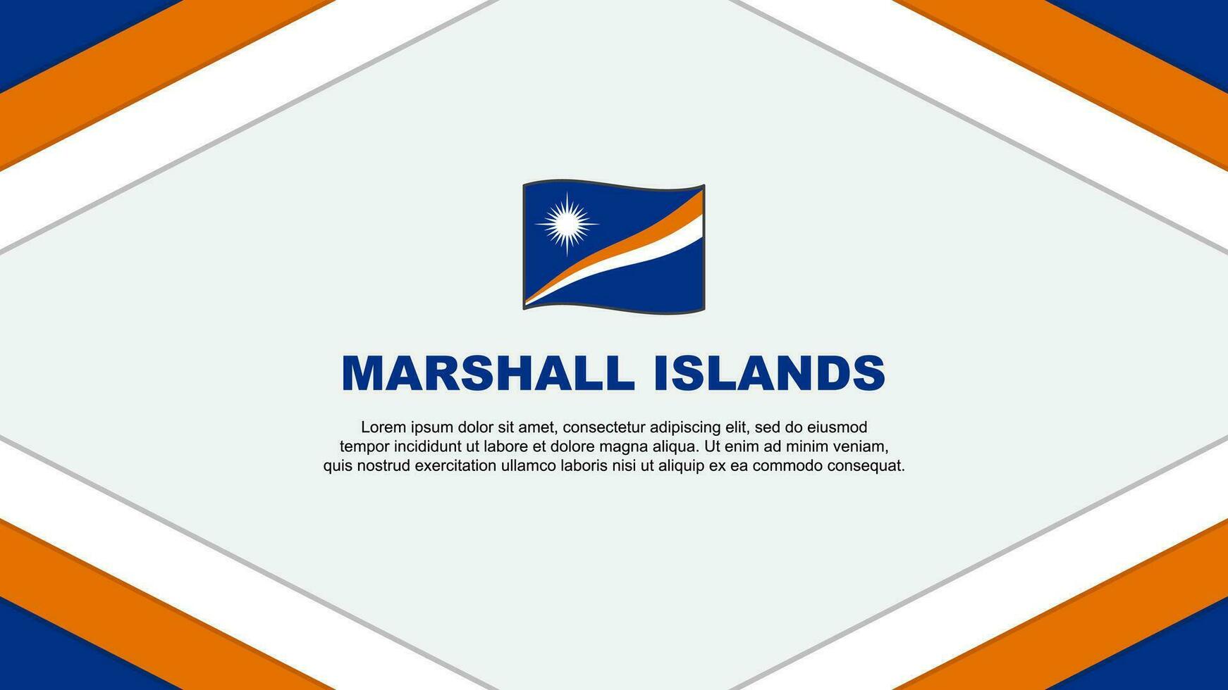 Marshall Islands Flag Abstract Background Design Template. Marshall Islands Independence Day Banner Cartoon Vector Illustration. Marshall Islands Template