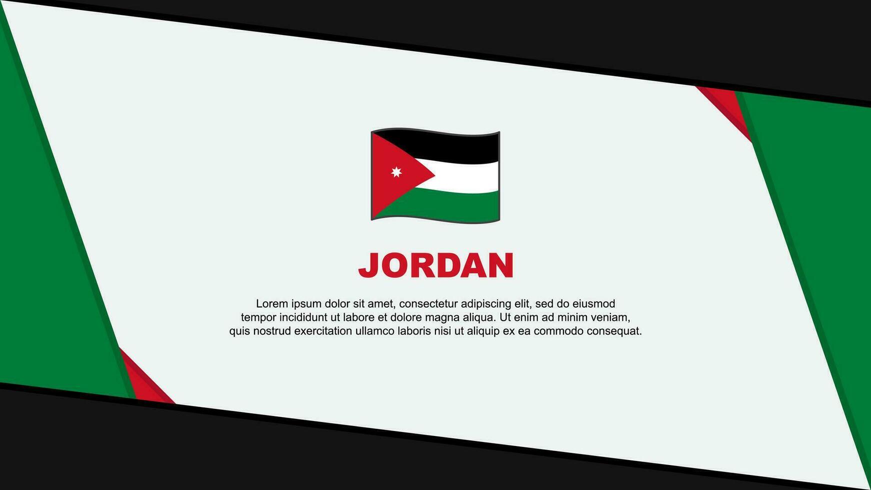 Jordan Flag Abstract Background Design Template. Jordan Independence Day Banner Cartoon Vector Illustration. Jordan Independence Day