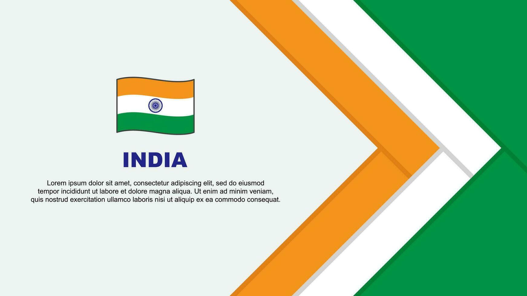 India Flag Abstract Background Design Template. India Independence Day Banner Cartoon Vector Illustration. India Cartoon