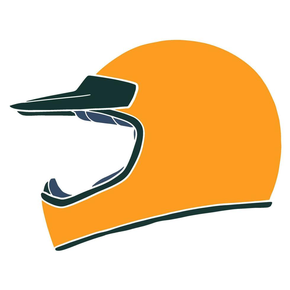 retro helmet vector flat design