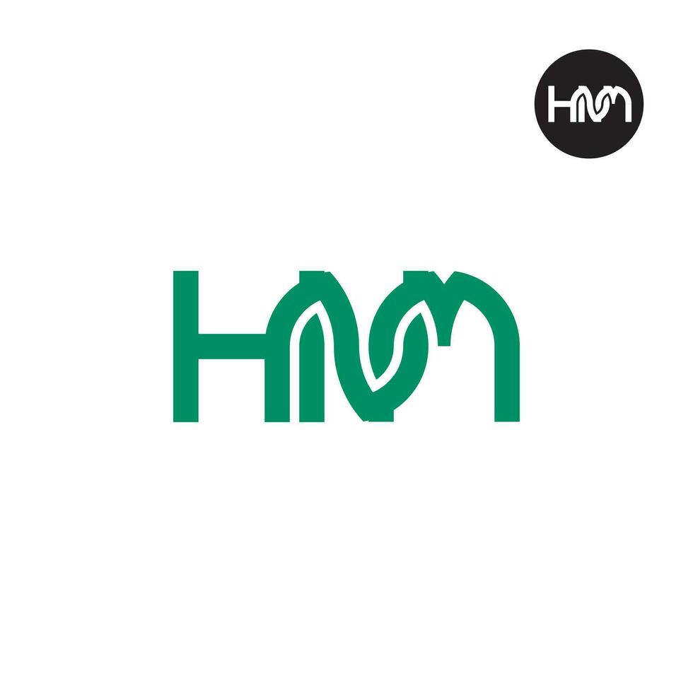 Letter HNM Monogram Logo Design vector