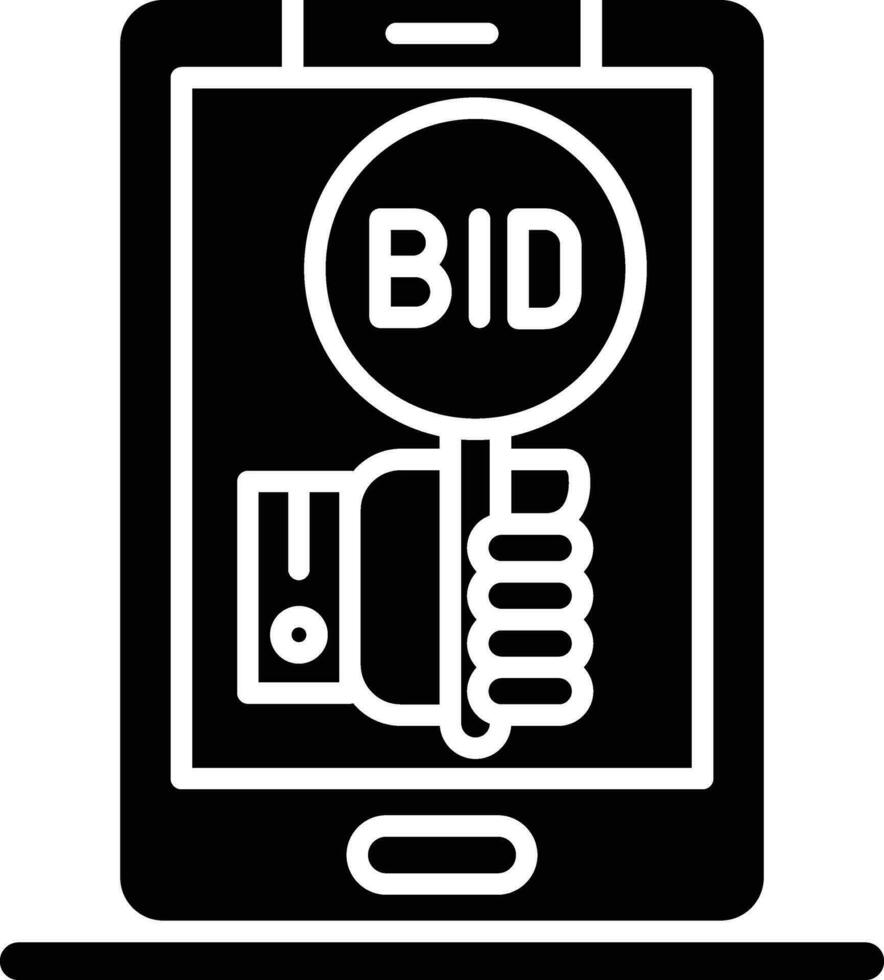 Online Bidding Vector Icon