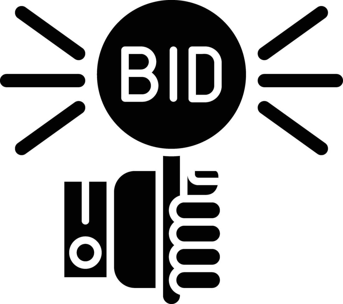 Bidding Paddle Vector Icon