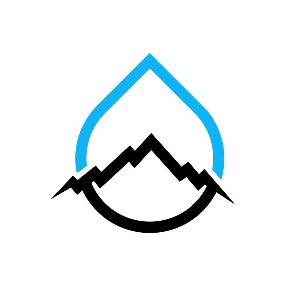 Montain Water Vector Logo Design