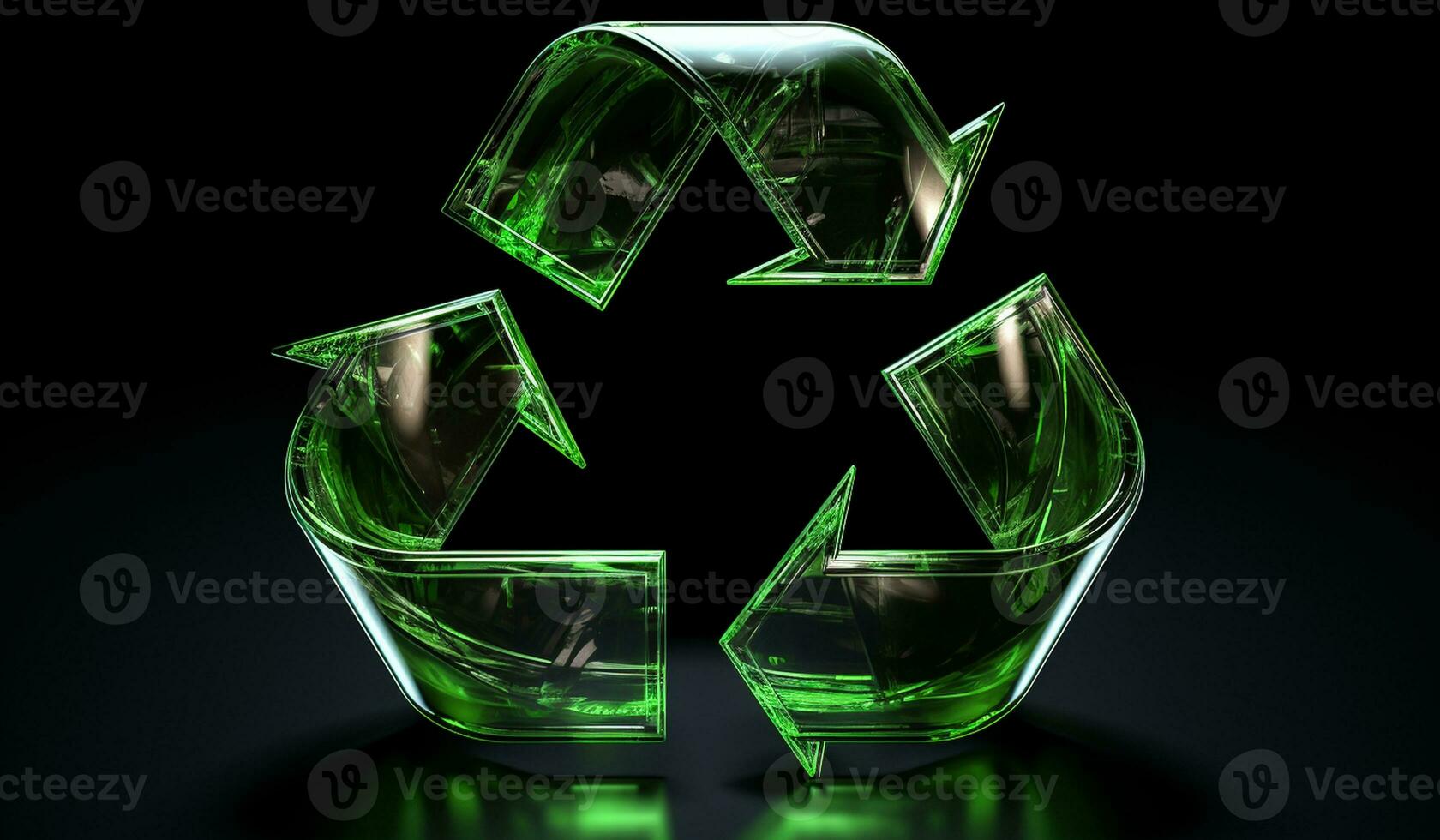 Bright recycling symbol in ecology concept. AI Generative photo