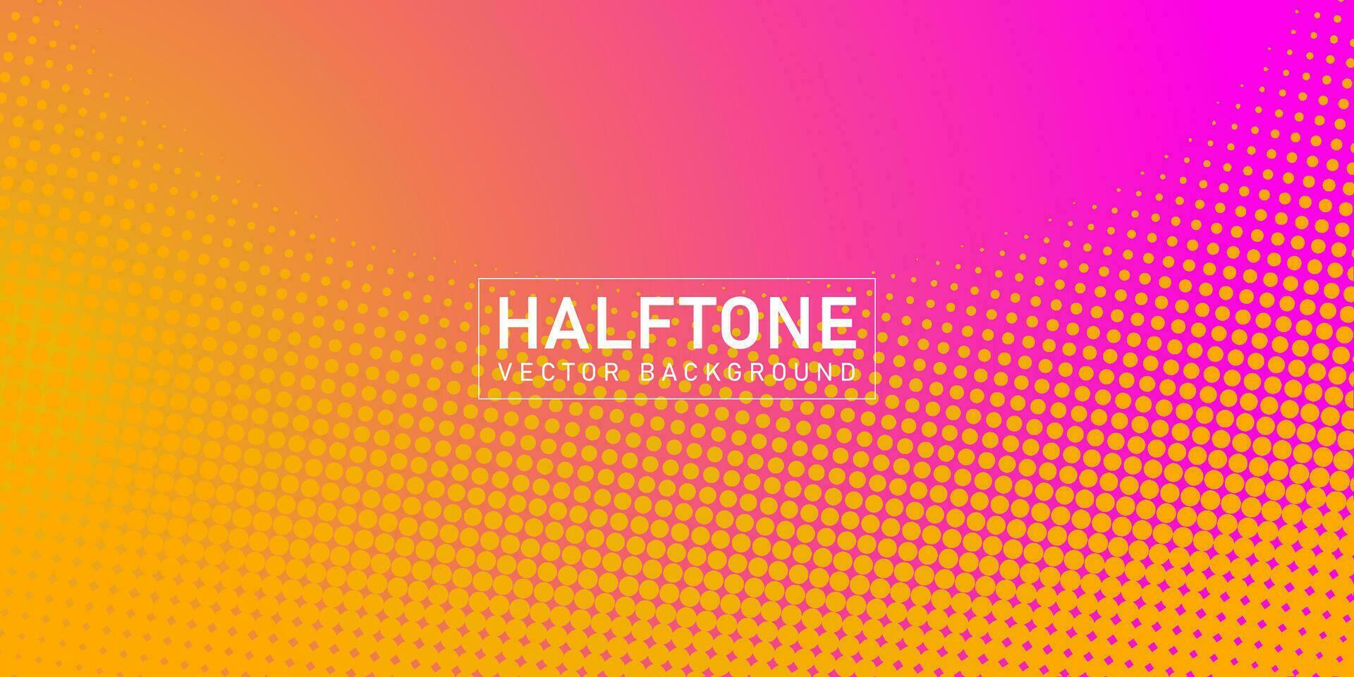 Color halftone texture, abstract yellow pink dotted gradient background vector