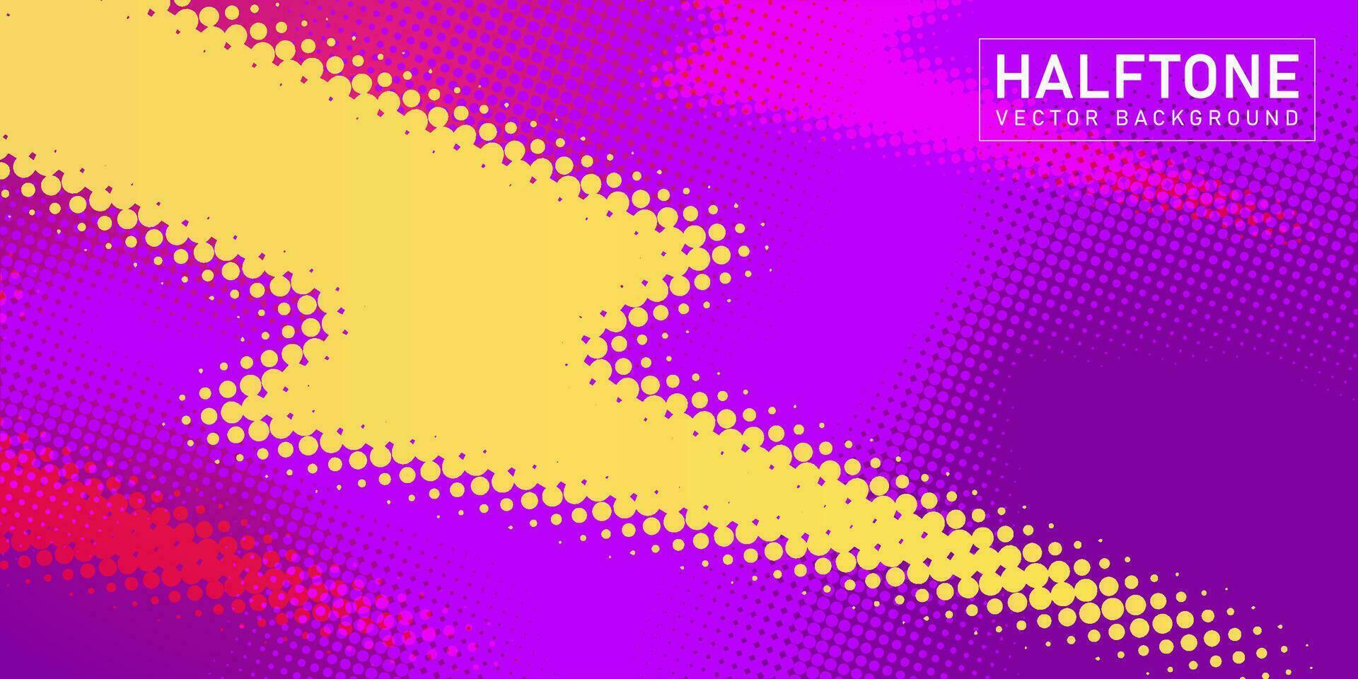 Color halftone texture, abstract purple dotted gradient background with lightning bolt vector