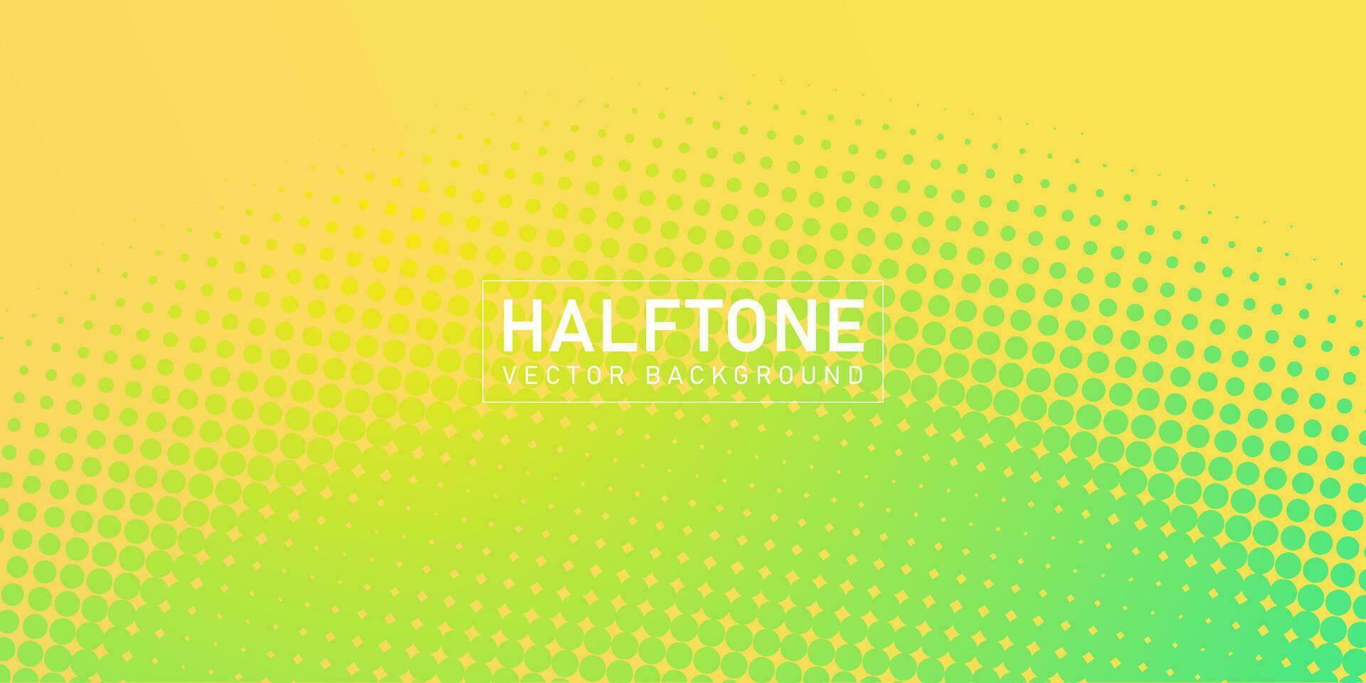 Color halftone texture, abstract yellow green dotted gradient background vector
