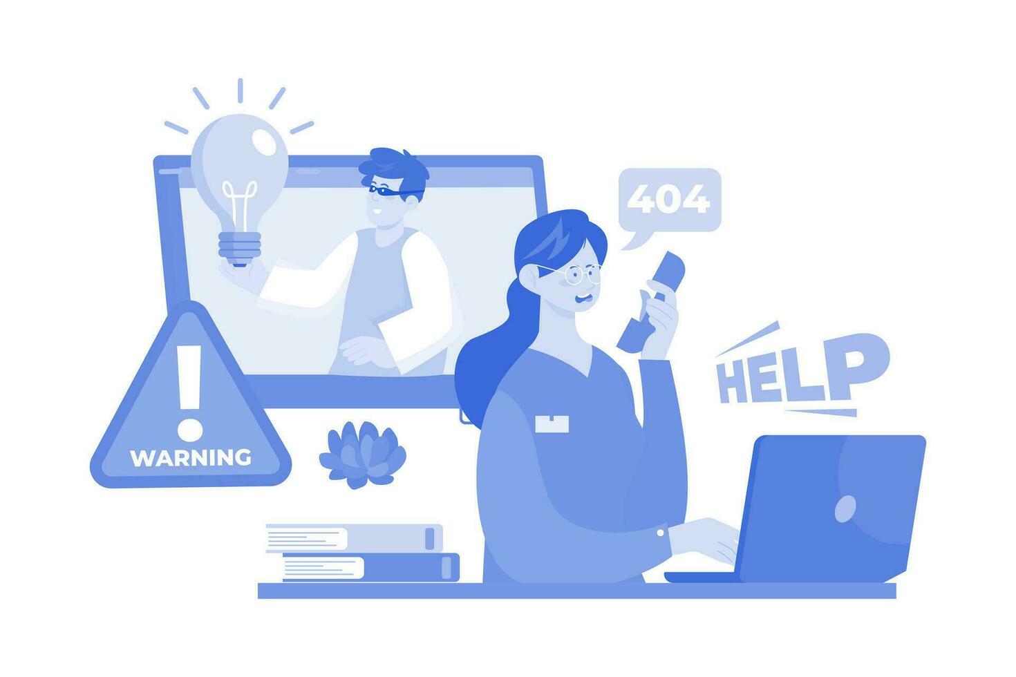Fraud specialist helps with fraud-related issues. vector