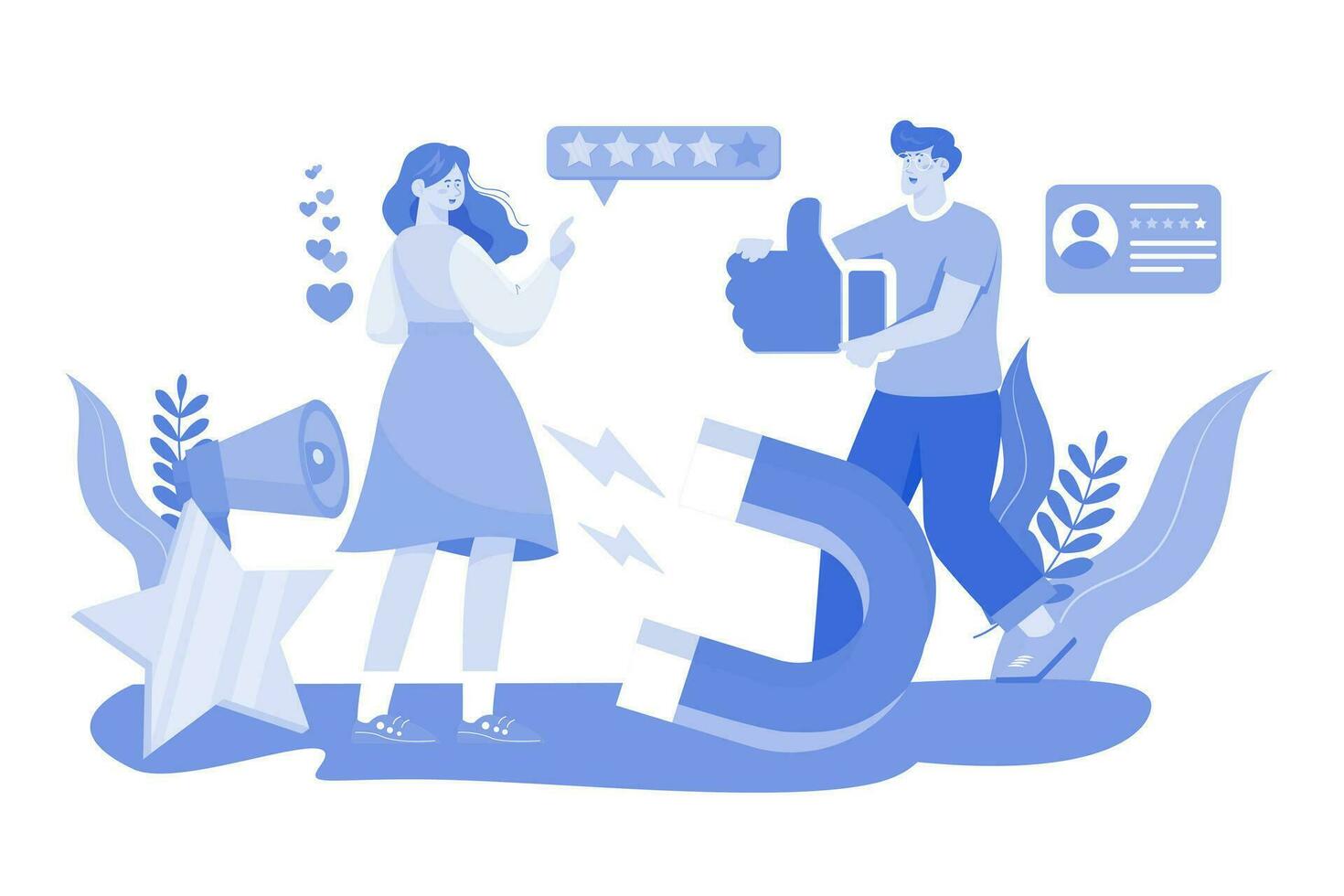 Customer retention specialist works to retain customers. vector