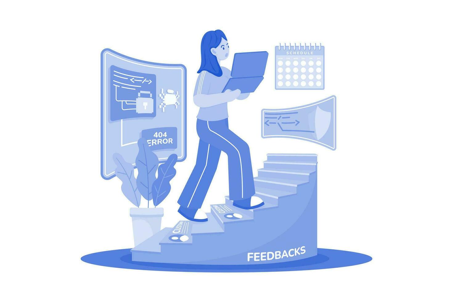 Support engineer improve customer feedback vector
