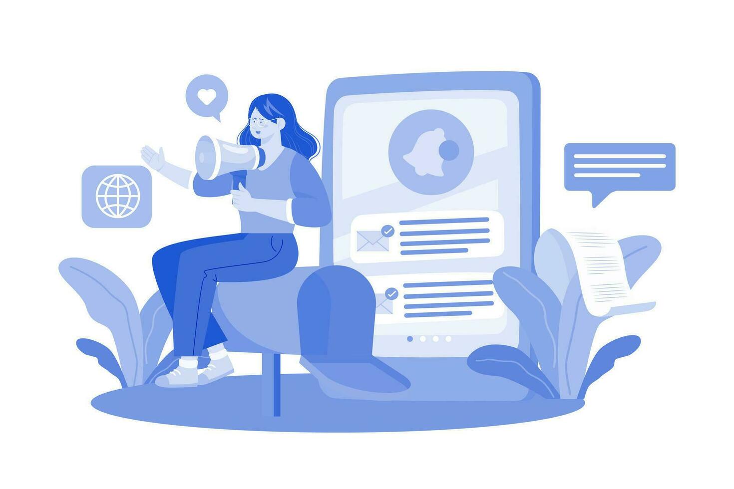 Email service provides notifications and alerts. vector