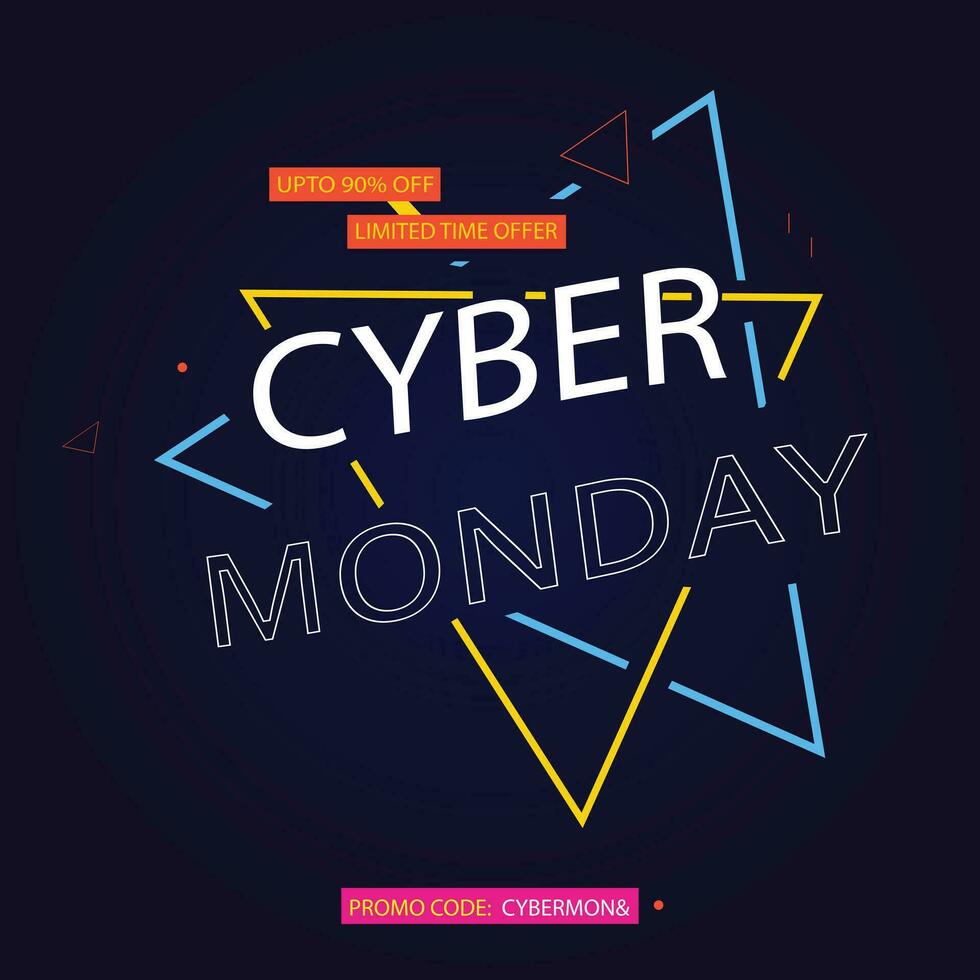 Free Cyber Monday Promo Sale Offer Design vector