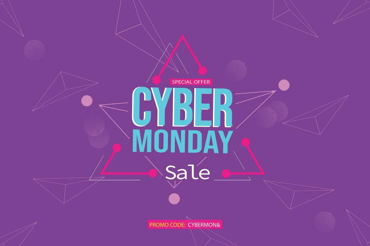 Free Cyber Monday Promo Sale Offer Design vector