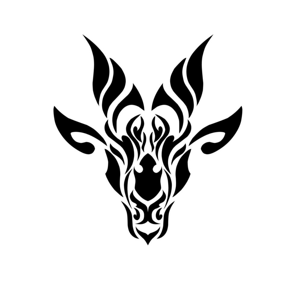 illustration vector graphic of tribal art design abstract goat face