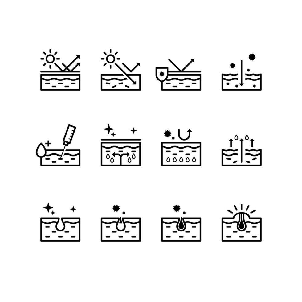 Skin Layers Black Outline Icon vector