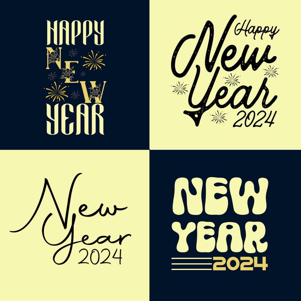Happy new year typography t shirt design vector