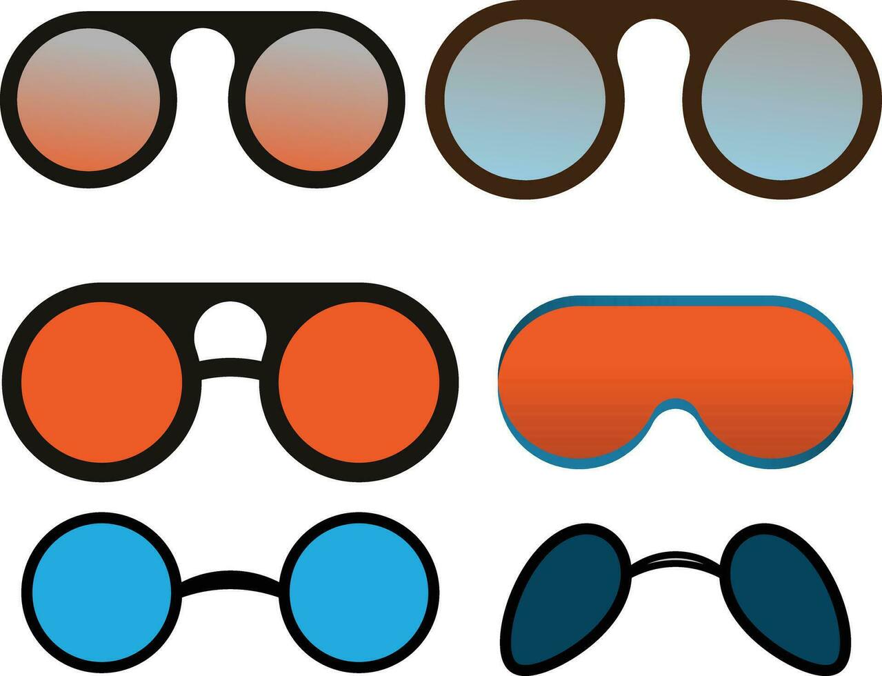 gafas de sol vaso múltiple color vector