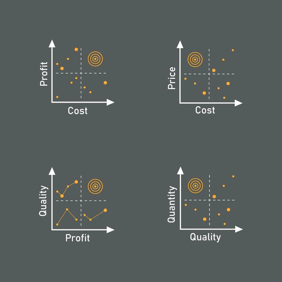 cuadrante concepto diagrama logo ilustración vector