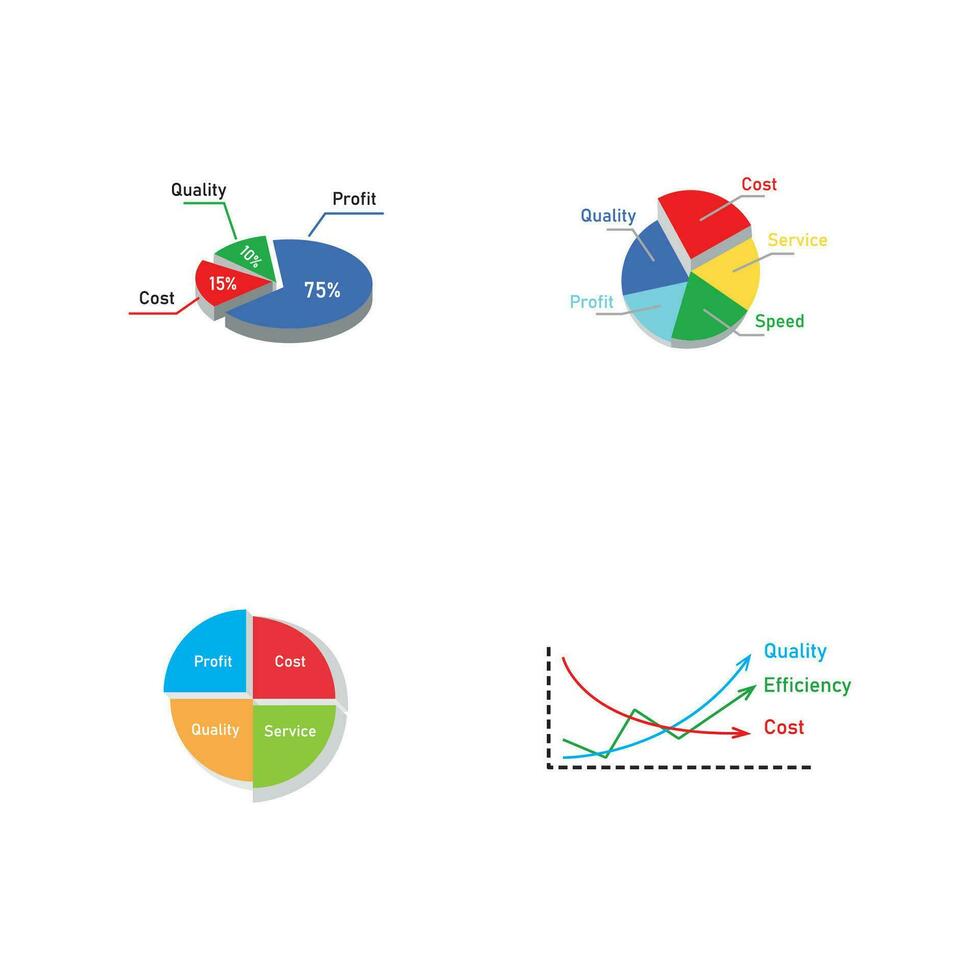 cuadrante concepto diagrama logo ilustración vector