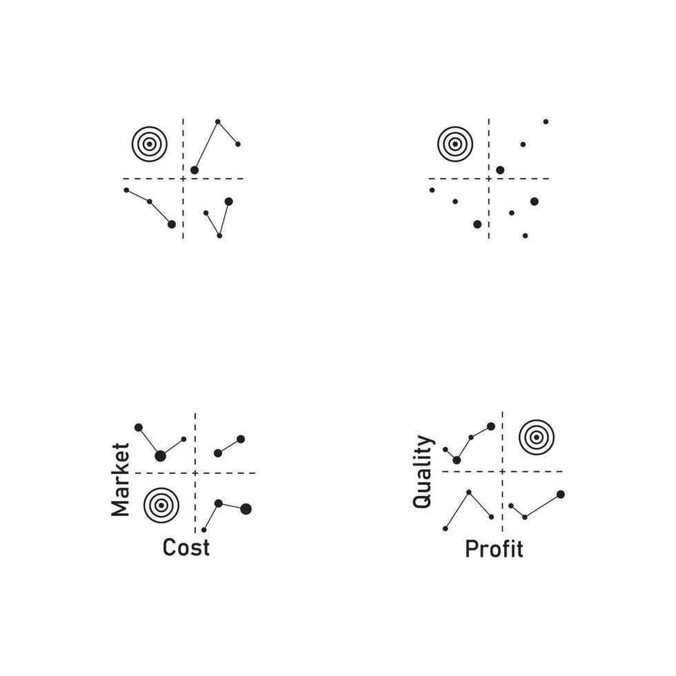 cuadrante concepto diagrama logo ilustración vector