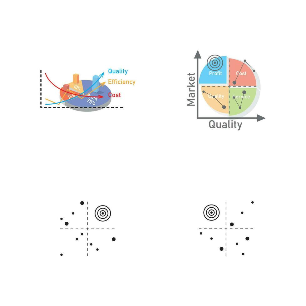 quadrant concept  diagram  logo illustration vector