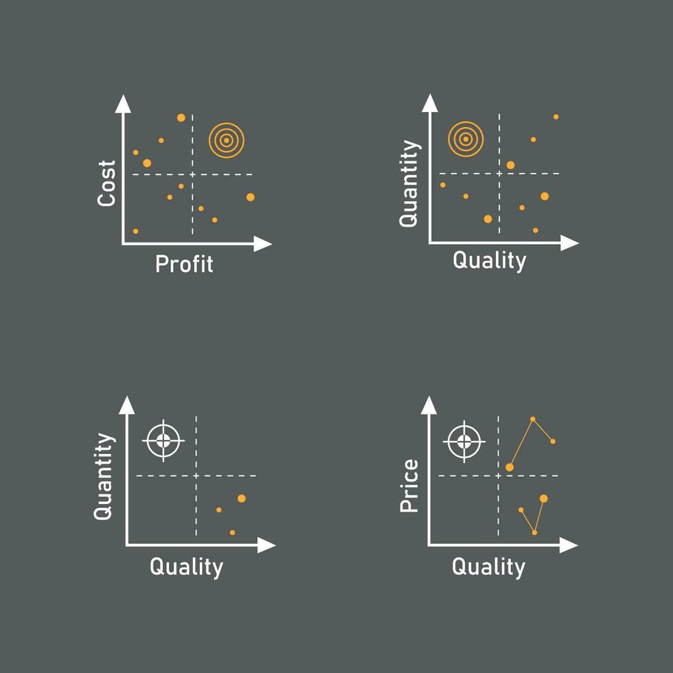 quadrant concept  diagram  logo illustration vector