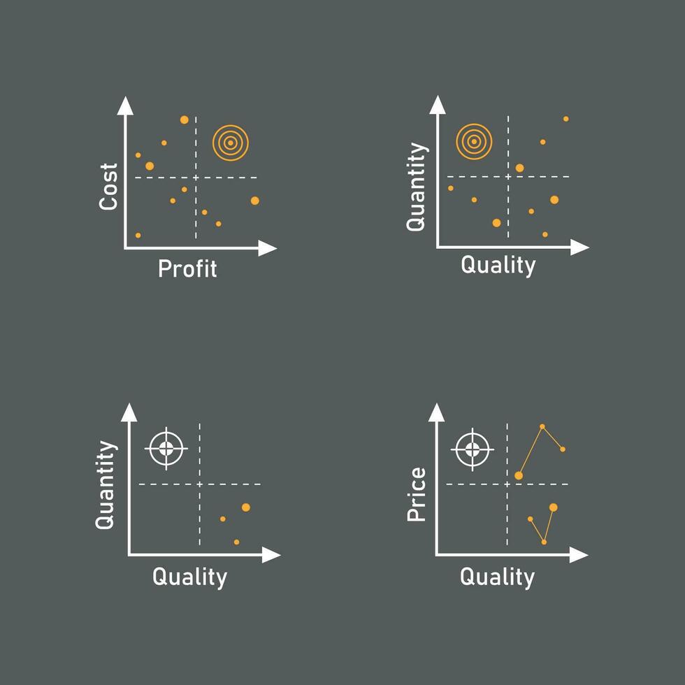 cuadrante concepto diagrama logo ilustración vector