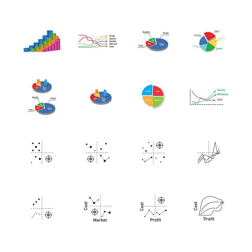 quadrant concept  diagram  logo illustration vector