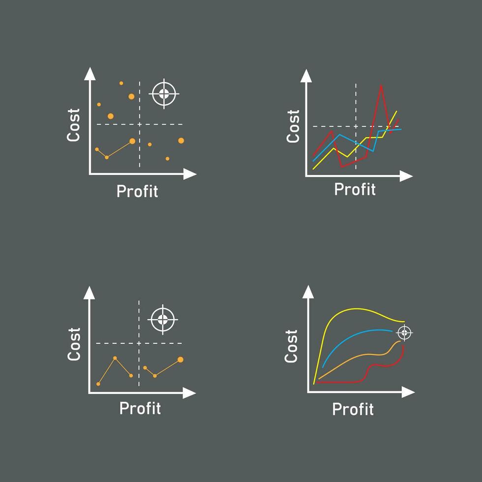 cuadrante concepto diagrama logo ilustración vector