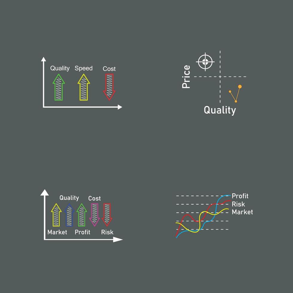 cuadrante concepto diagrama logo ilustración vector