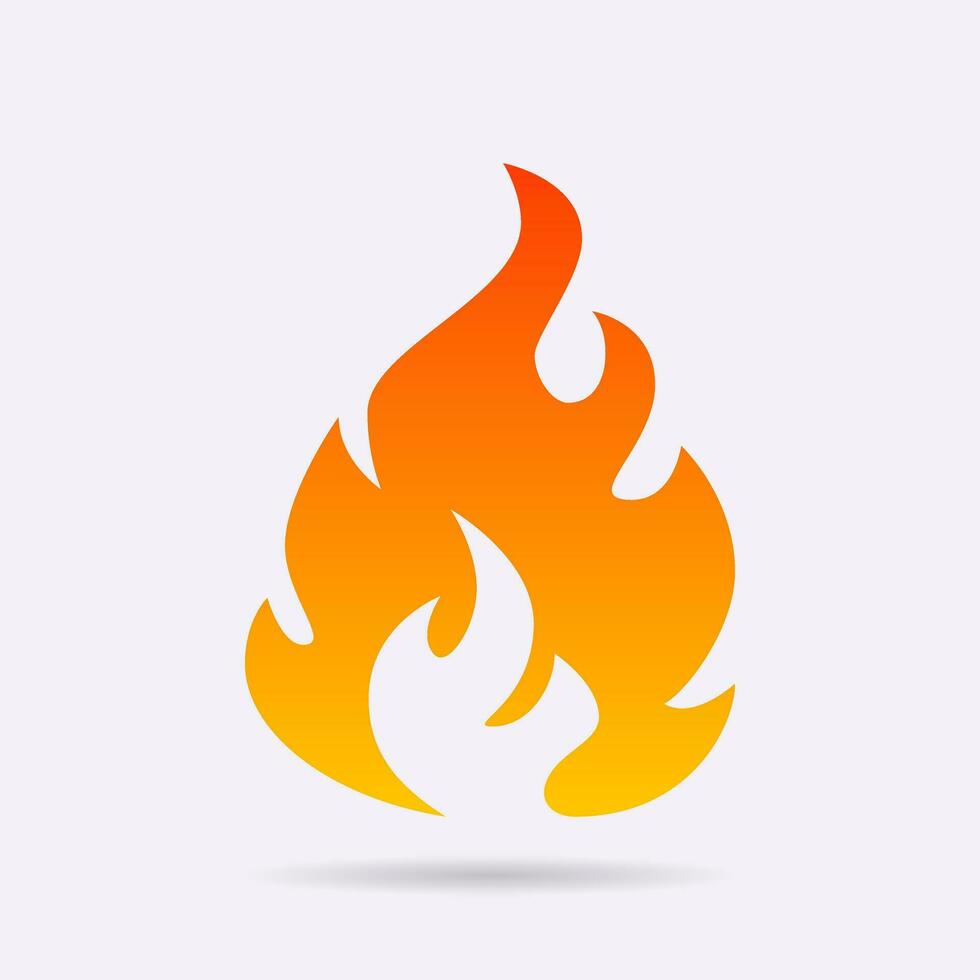 fuego, fuego. rojo fuego en resumen estilo en blanco antecedentes. plano fuego. moderno Arte aislado gráfico. fuego signo. vector ilustración.