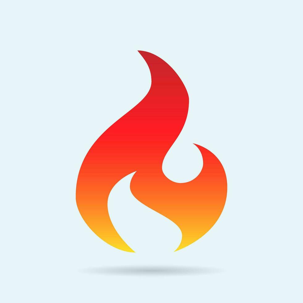 Fire flame icon. Red icon isolated on white background. Fire flame silhouette. Simple icon. Web site page and mobile app design vector element.