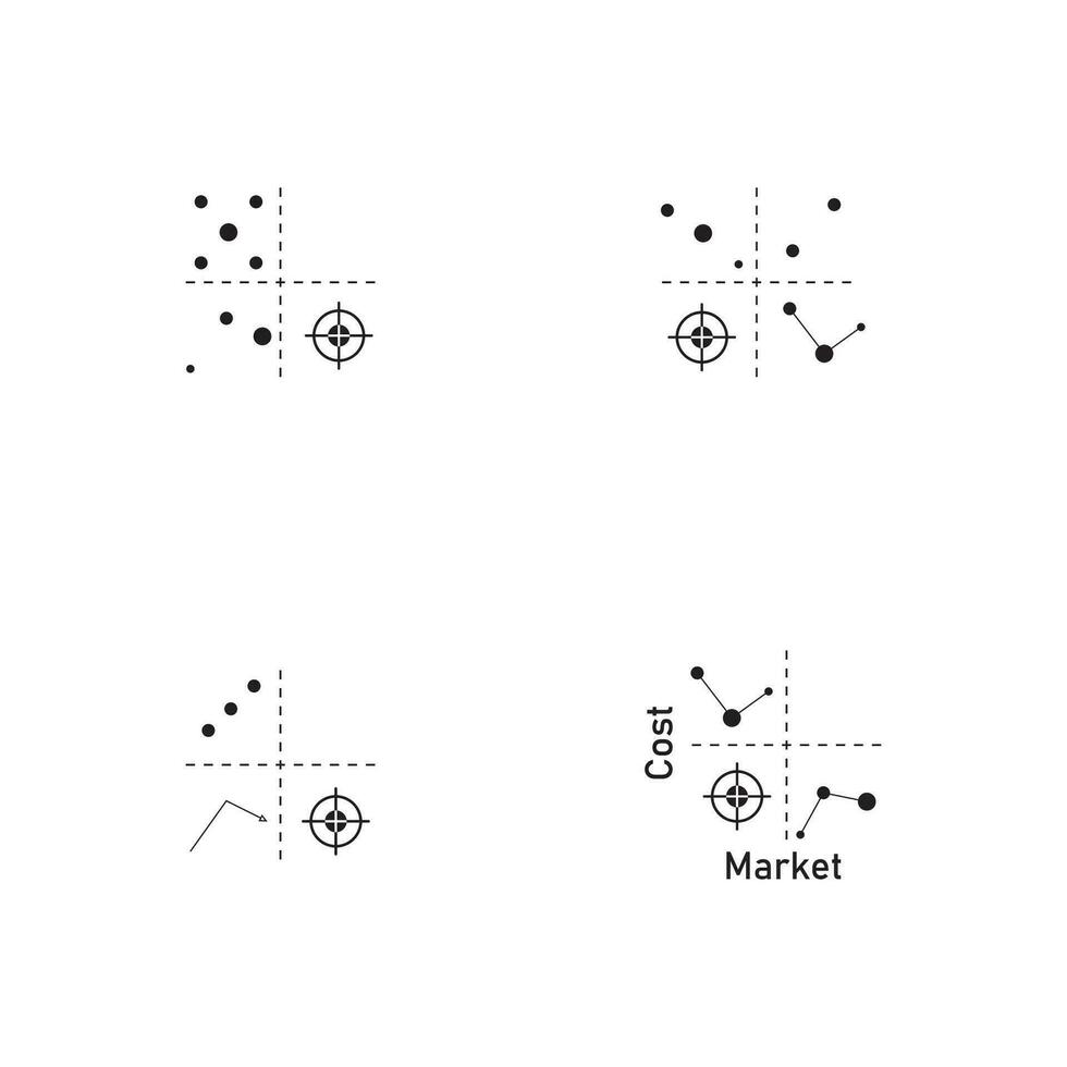 cuadrante concepto diagrama logo ilustración vector