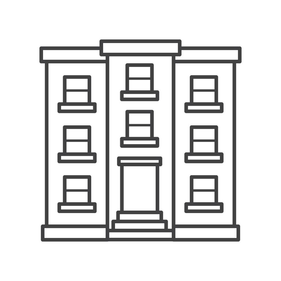Office University School Government Building Icon Line vector