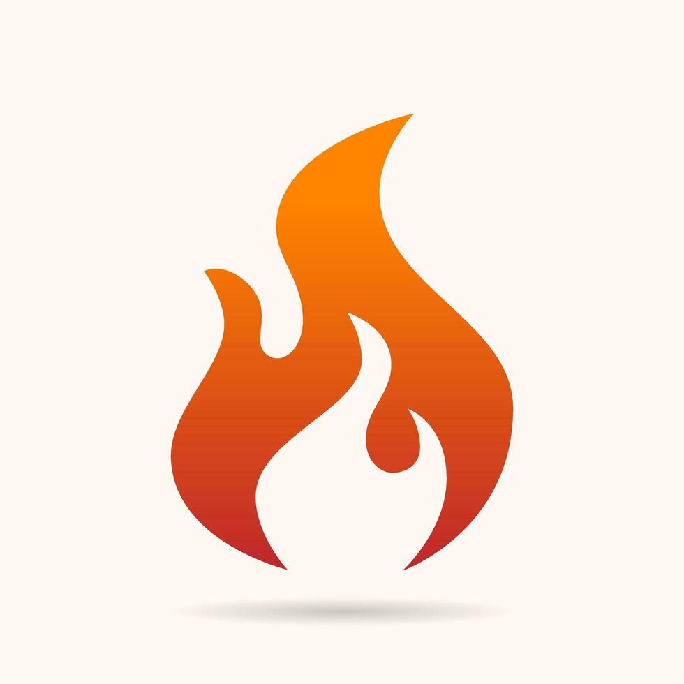 Red hot fire - flame heat or spicy food symbol flat vector icon for apps and websites