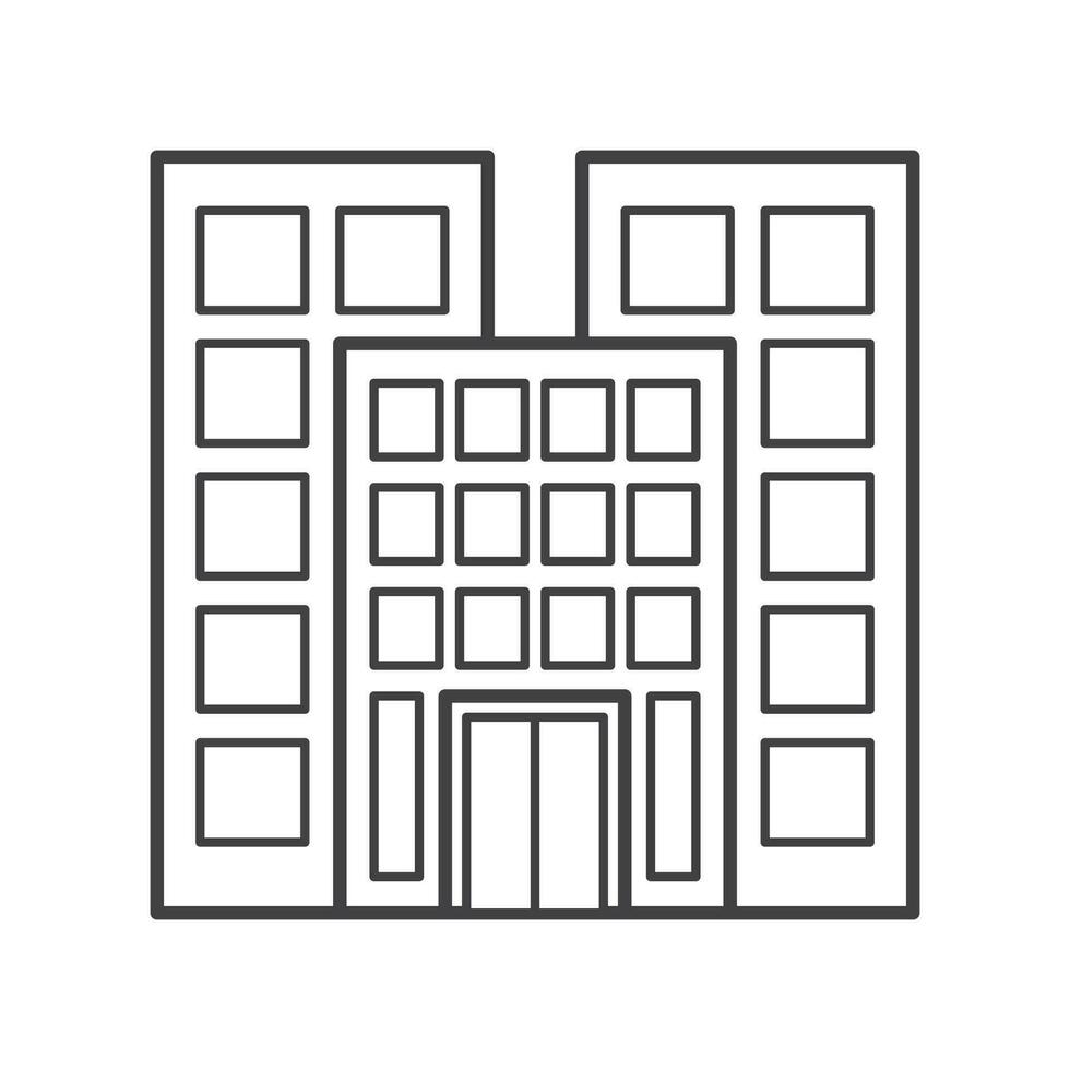 Office University School Government Building Icon Line vector