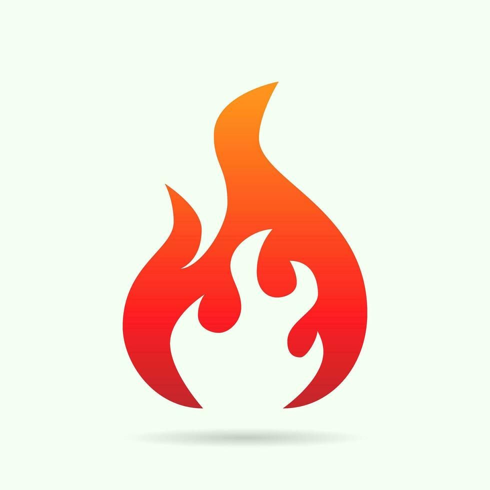 Red hot fire flame heat or spicy food symbol flat vector icon for apps and websites