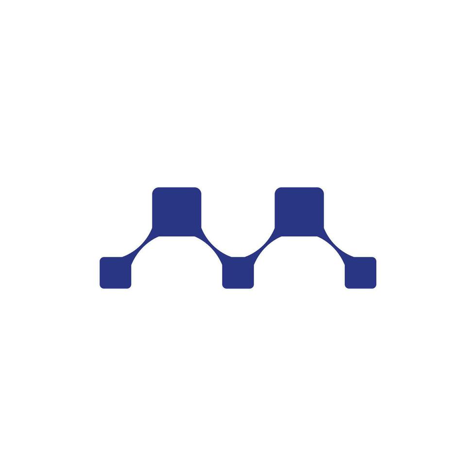 Letter M logo design template, technology abstract vector