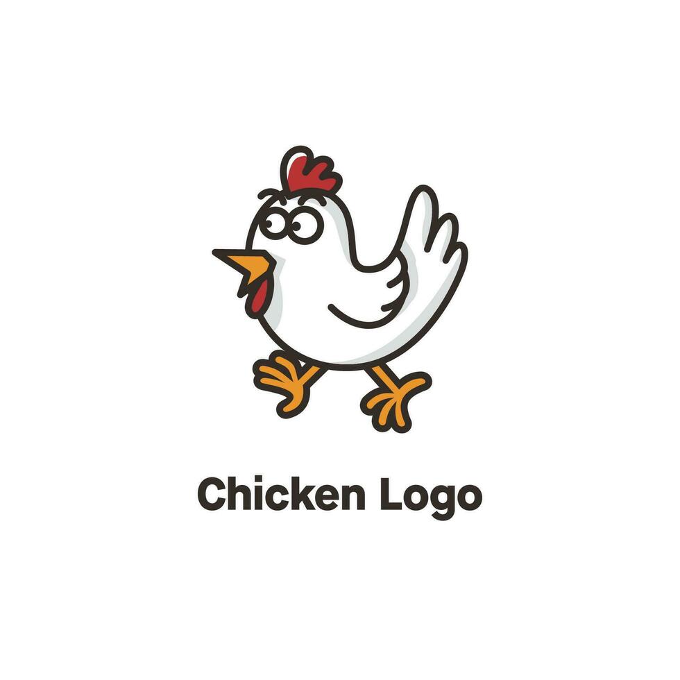 funny chicken logo, suitable for food businesses vector