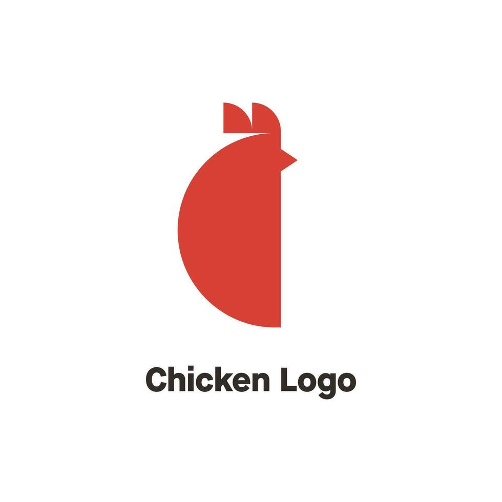 Red chicken logo, suitable for food businesses vector