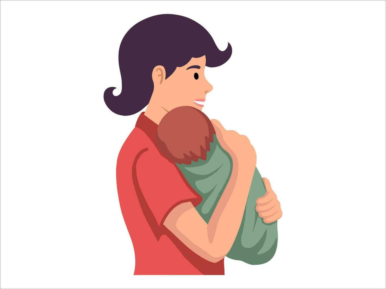 Mother holding baby or avatar icon illustration vector