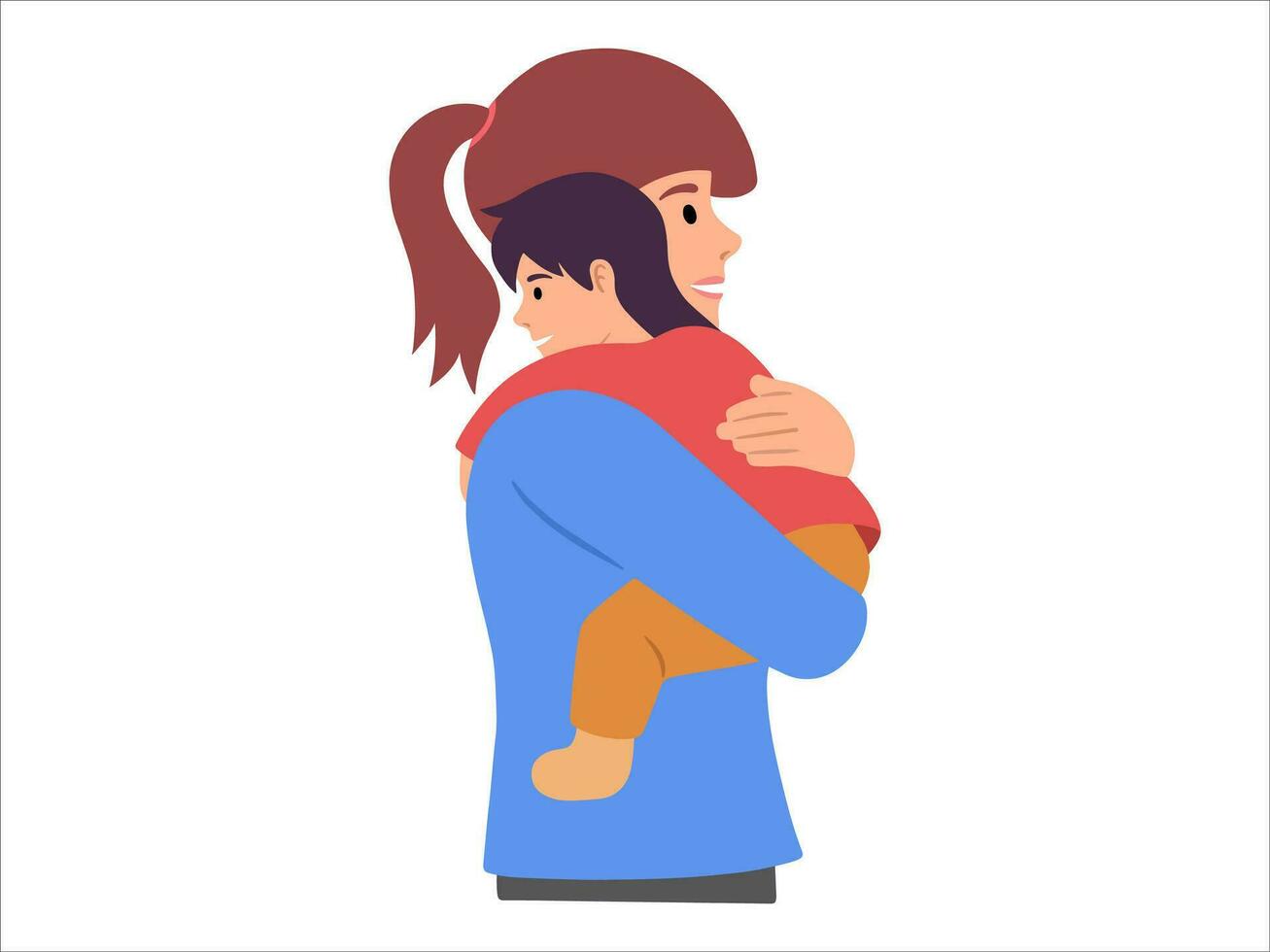 Mother holding baby or avatar icon illustration vector