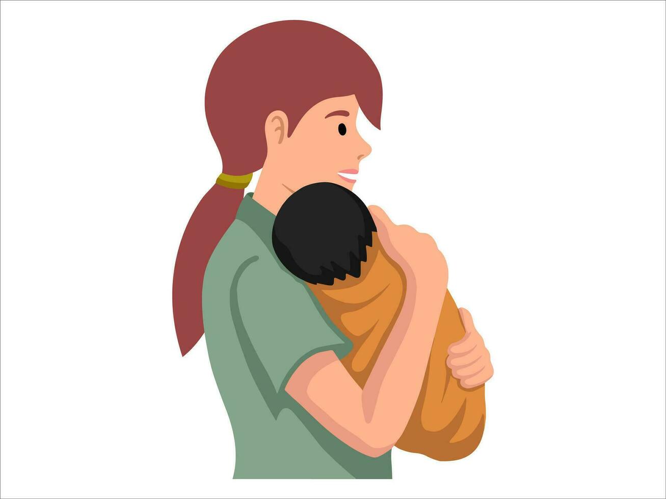 Mom holding baby or avatar icon illustration vector