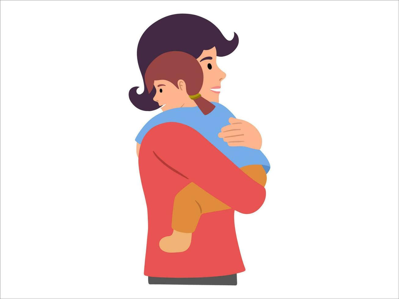 Mother holding baby or avatar icon illustration vector