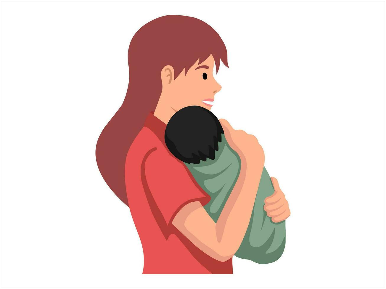 Mother holding baby or avatar icon illustration vector