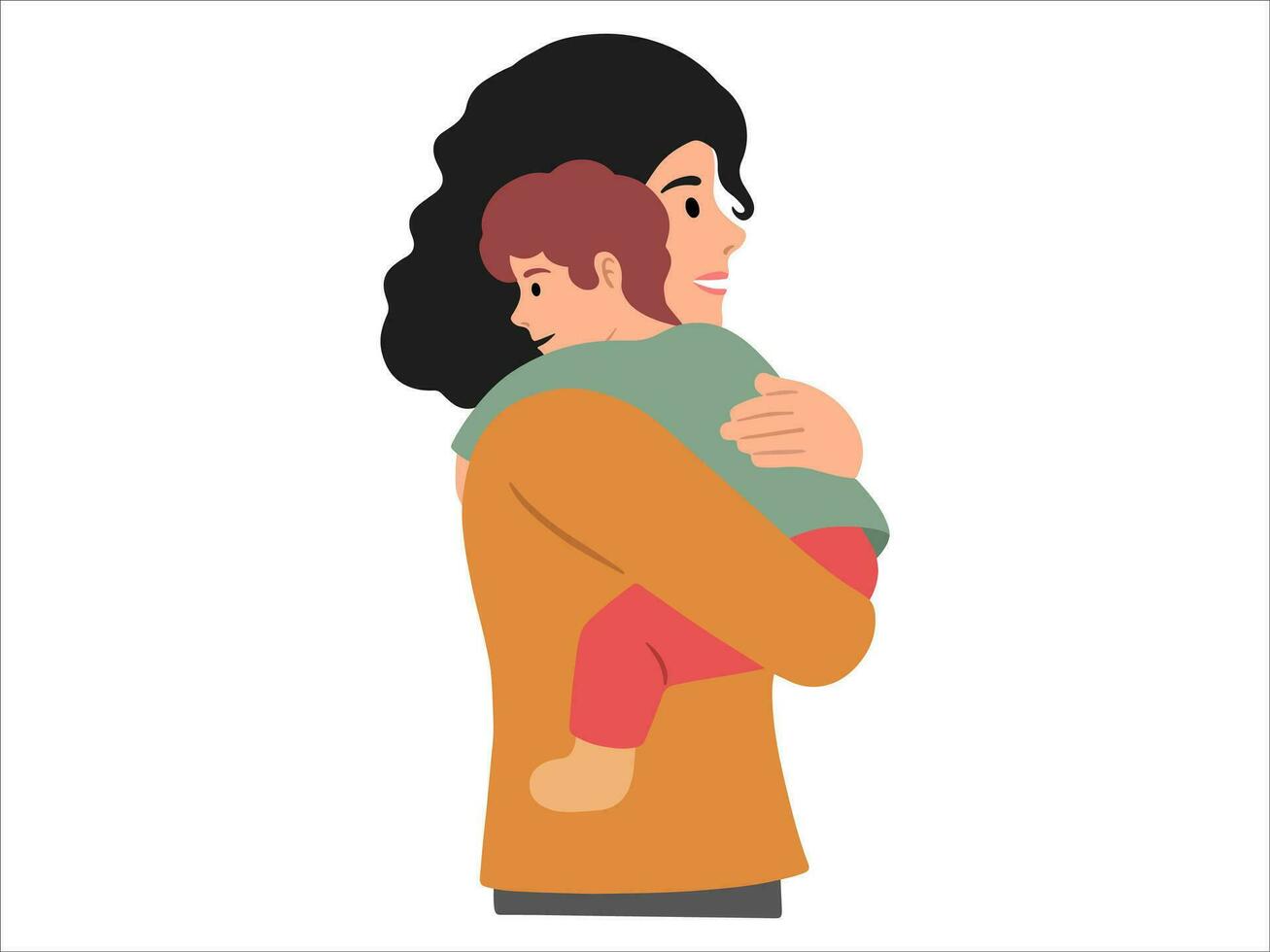 Mother holding baby or avatar icon illustration vector