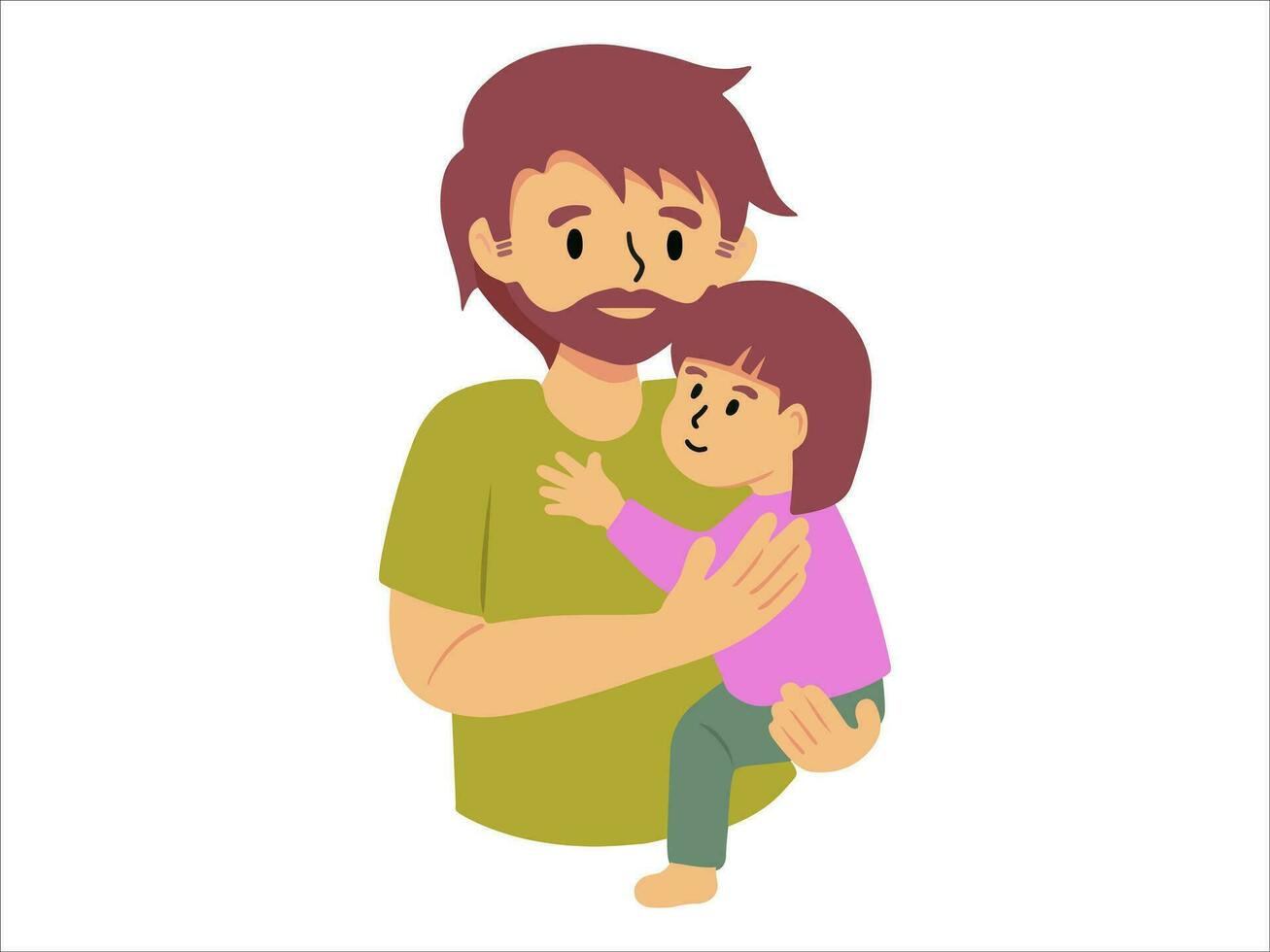 Father holding baby or avatar icon illustration vector