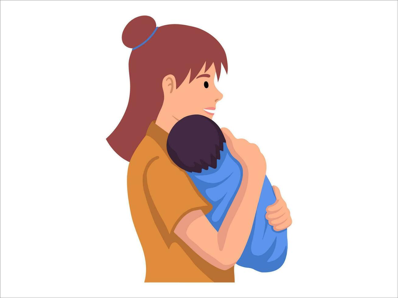 Mother holding baby or avatar icon illustration vector