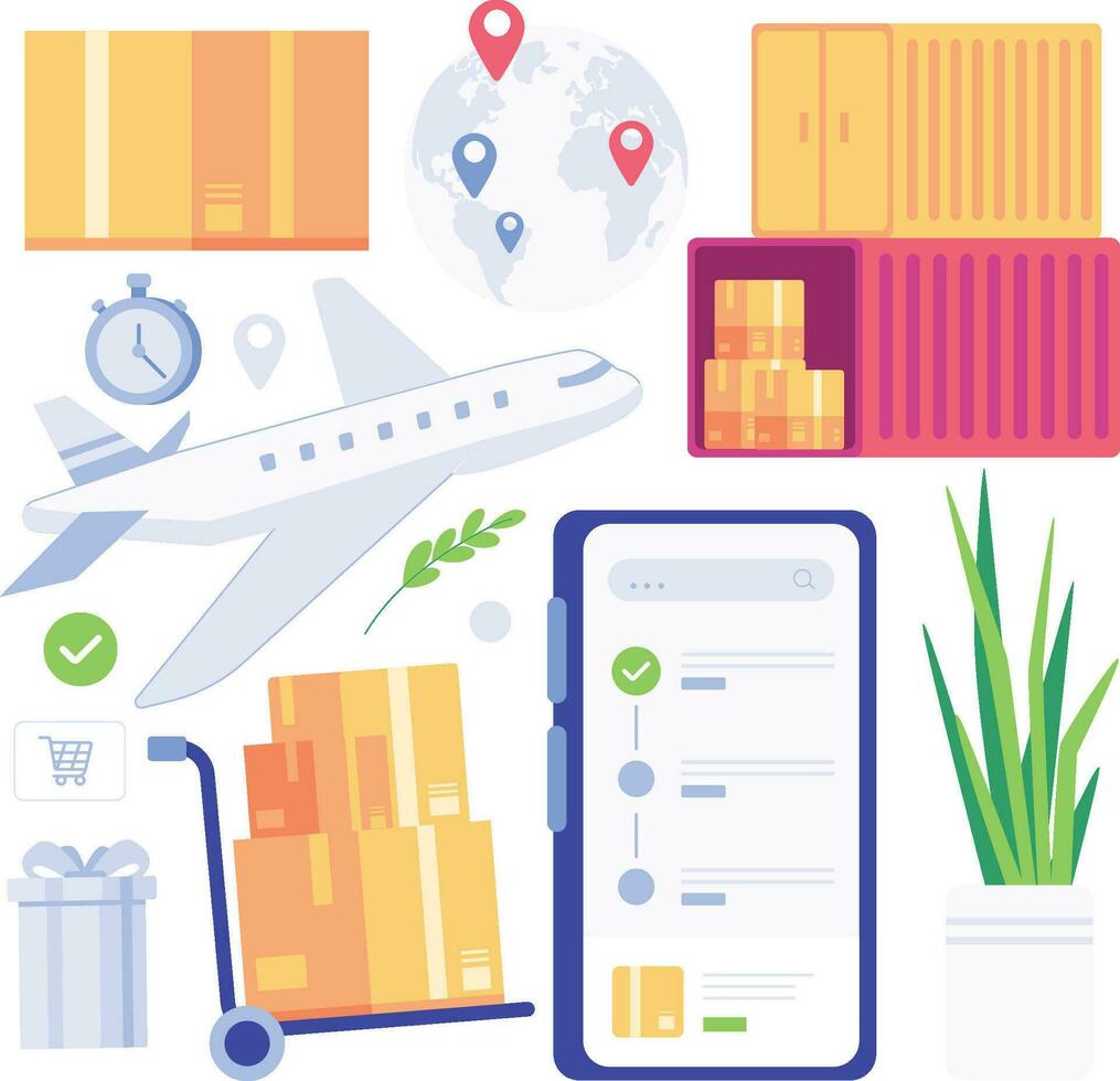 Logistics and delivery concept. Flat style vector illustration for web design. Flat design vector illustration concept of online shopping, e-commerce, Vector illustration.